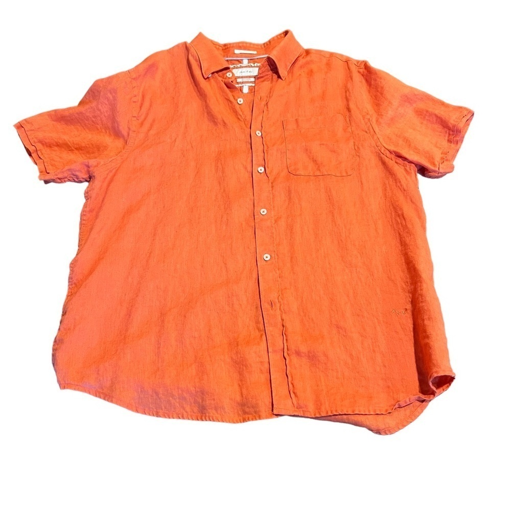 Porter & Ash Men’s Linen Short Sleeve Button Down Shirt Size XL